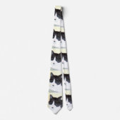 Cravate de chat noir et blanc (Devant)