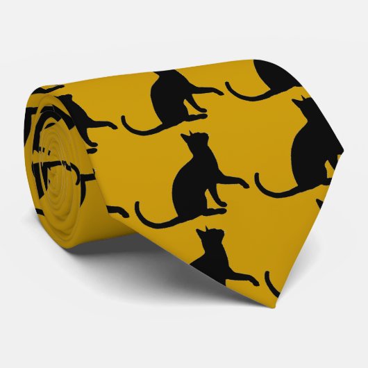 Cravate de chat noir t (Roulé)