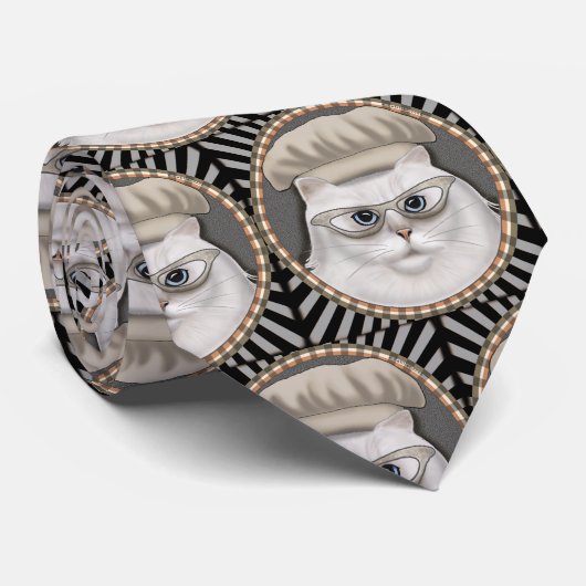 Cravate de chef de chats perse (Roulé)