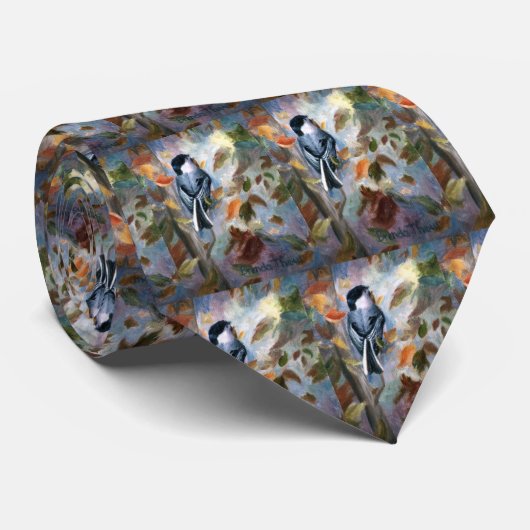 Cravate de Chickadee en automne (Roulé)