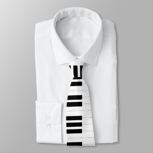 Cravate de clé de piano - blanc (Attaché)