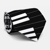 Cravate de clé de piano - noir (Roulé)