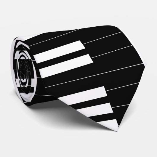 Cravate de clé de piano - noir (Roulé)