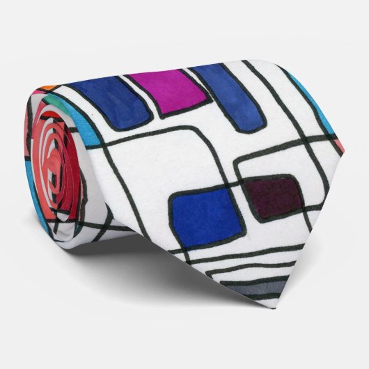 cravate de conception abstraite "Plan de la ville" (Roulé)