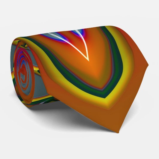 cravate de conception Brown, bleue et jaune 3D (Roulé)