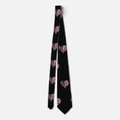 Cravate de conception cardiaque en roses et noir e (Dos)