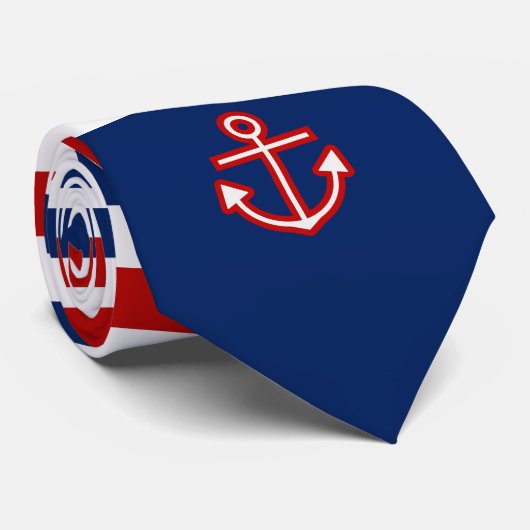 Cravate de conception d'Ancres blanches de marine  (Roulé)
