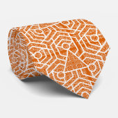 Cravate de conception de Motif géométrique orange (Roulé)