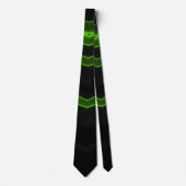 cravate de conception originale en noir vert 3D Sh (Devant)