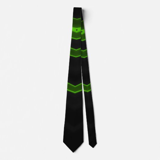 cravate de conception originale en noir vert 3D Sh (Devant)