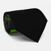 cravate de conception originale en noir vert 3D Sh (Roulé)