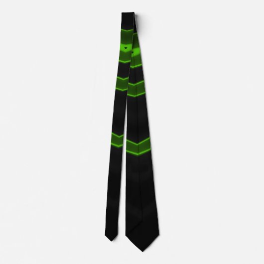 cravate de conception originale en noir vert 3D Sh (Dos)