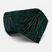 Cravate de conception Peacock Abstrait vert foncé (Roulé)