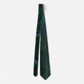 Cravate de conception Peacock Abstrait vert foncé (Dos)