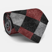 Cravate de conception unique Gris/Rouge/Noir Motif (Roulé)