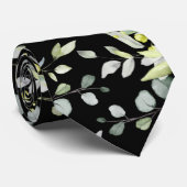 Cravate de cou de mariage en eucalyptus noir. (Roulé)