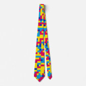 cravate de couleurs motif de pixel amusant (Devant)