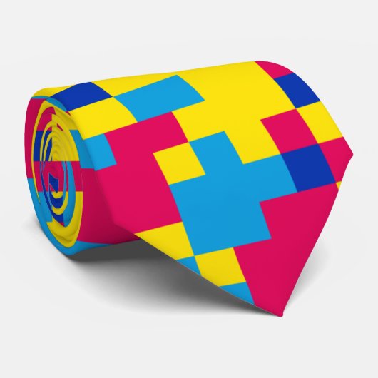 cravate de couleurs motif de pixel amusant (Roulé)