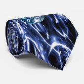 Cravate de crâne Électrique bleu Chrome (Roulé)