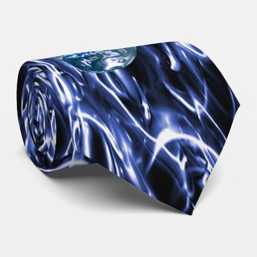 Cravate de crâne Électrique bleu Chrome (Roulé)