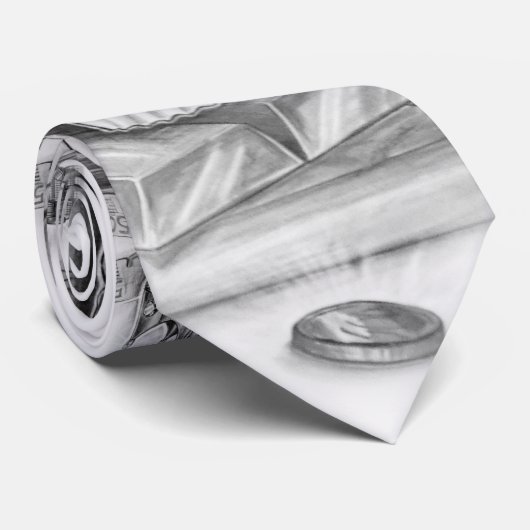 Cravate de crâne/Necktie Skull and gold (Roulé)