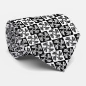 Cravate de cravate de mosaïque du motocross B&W de (Roulé)