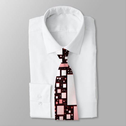 Cravate de danse Carré rouge et blanc (Attaché)