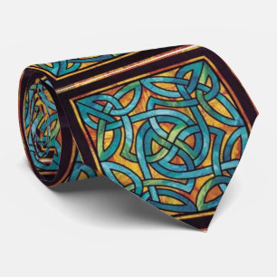 Cravate de design celtique irlandais multicolore