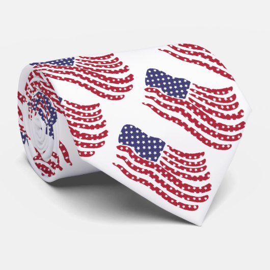 Cravate de design Motif rouge blanc (Roulé)