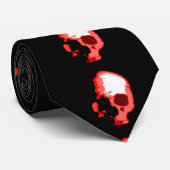Cravate de dessin à main crâne rouge (Roulé)