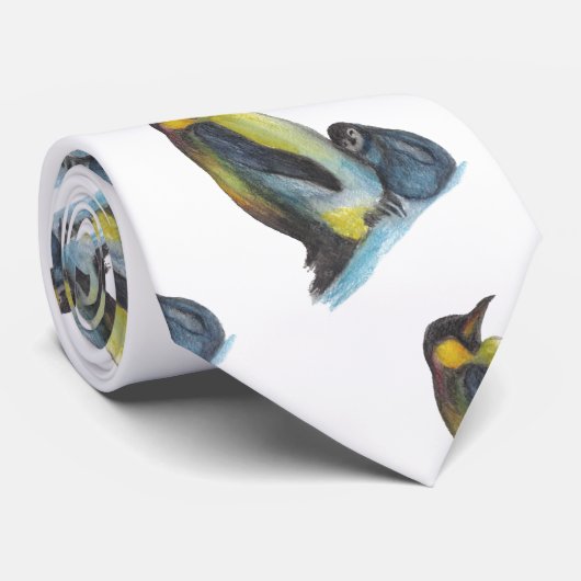 Cravate de dessin de pingouins (Roulé)