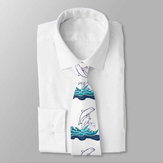 Cravate de dessin des dauphins (Attaché)