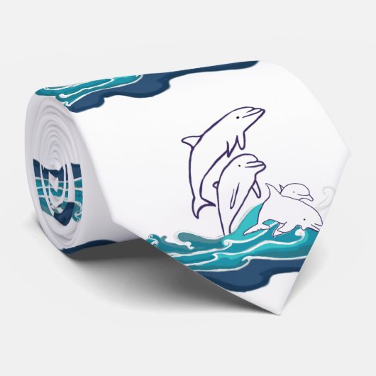 Cravate de dessin des dauphins (Roulé)