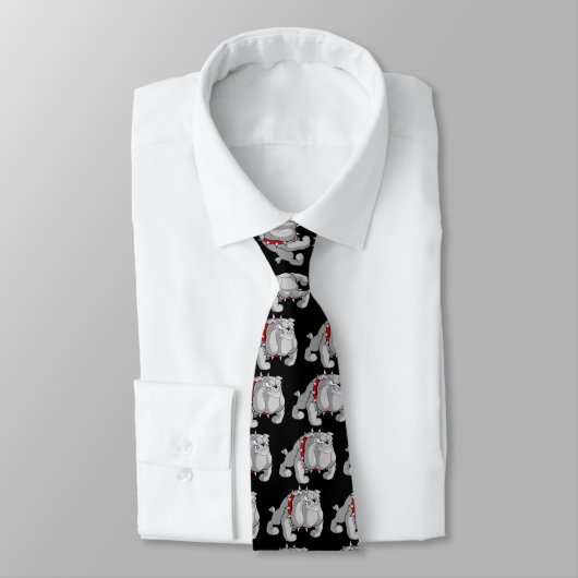 Cravate DE DESSIN GRIS BULLDOG (Attaché)