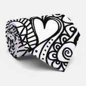 cravate de doodle cardiaque (Roulé)