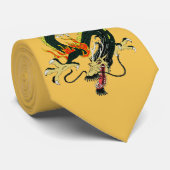 Cravate de dragon chinois noir (Roulé)