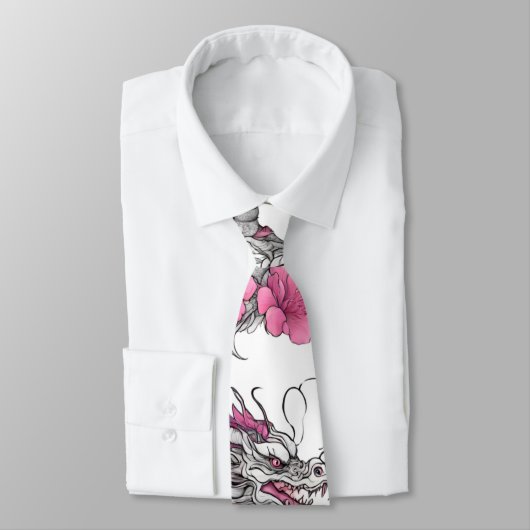 Cravate de dragon de fleurs (Attaché)