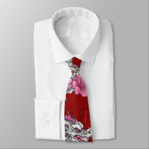 Cravate de dragon de fleurs