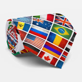 Cravate de drapeaux du monde (Roulé)