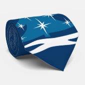 Cravate de fête bleue de vacances d'arbre de Noël (Roulé)