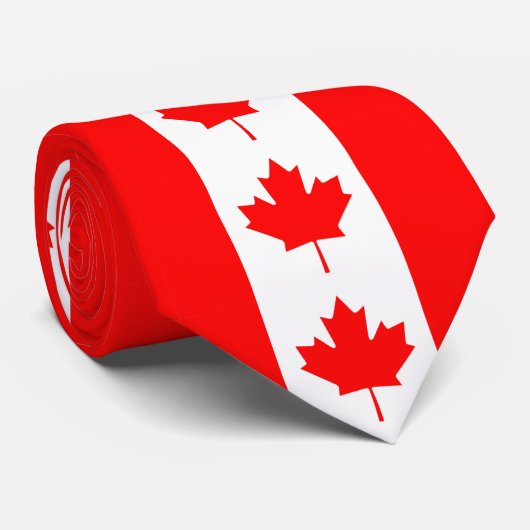 Cravate de feuille d'érable de drapeau du Canada (Roulé)