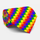 Cravate de fierté d'arc-en-ciel - checkered (Roulé)