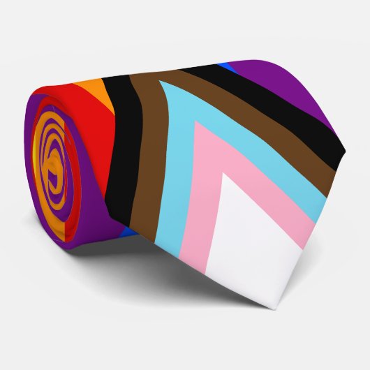 Cravate de fierté et progrès drapeau arc-en-ciel / (Roulé)