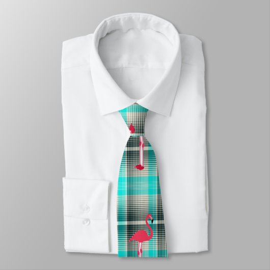 Cravate de Flamants roses plaid - HAMbWG (Attaché)