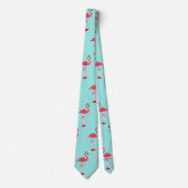 Cravate de Flamants roses roses en vert Mint - HAM (Devant)