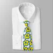 Cravate de fleur de jaune d'art de bruit du cru (Attaché)
