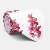 Cravate de fleurs de Lys rose - HAMbWG (Roulé)