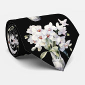 Cravate de fleurs d'orchidées blanches (Roulé)