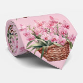 Cravate de fleurs d'orchidées roses (Roulé)