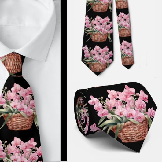 Cravate de fleurs d'orchidées roses